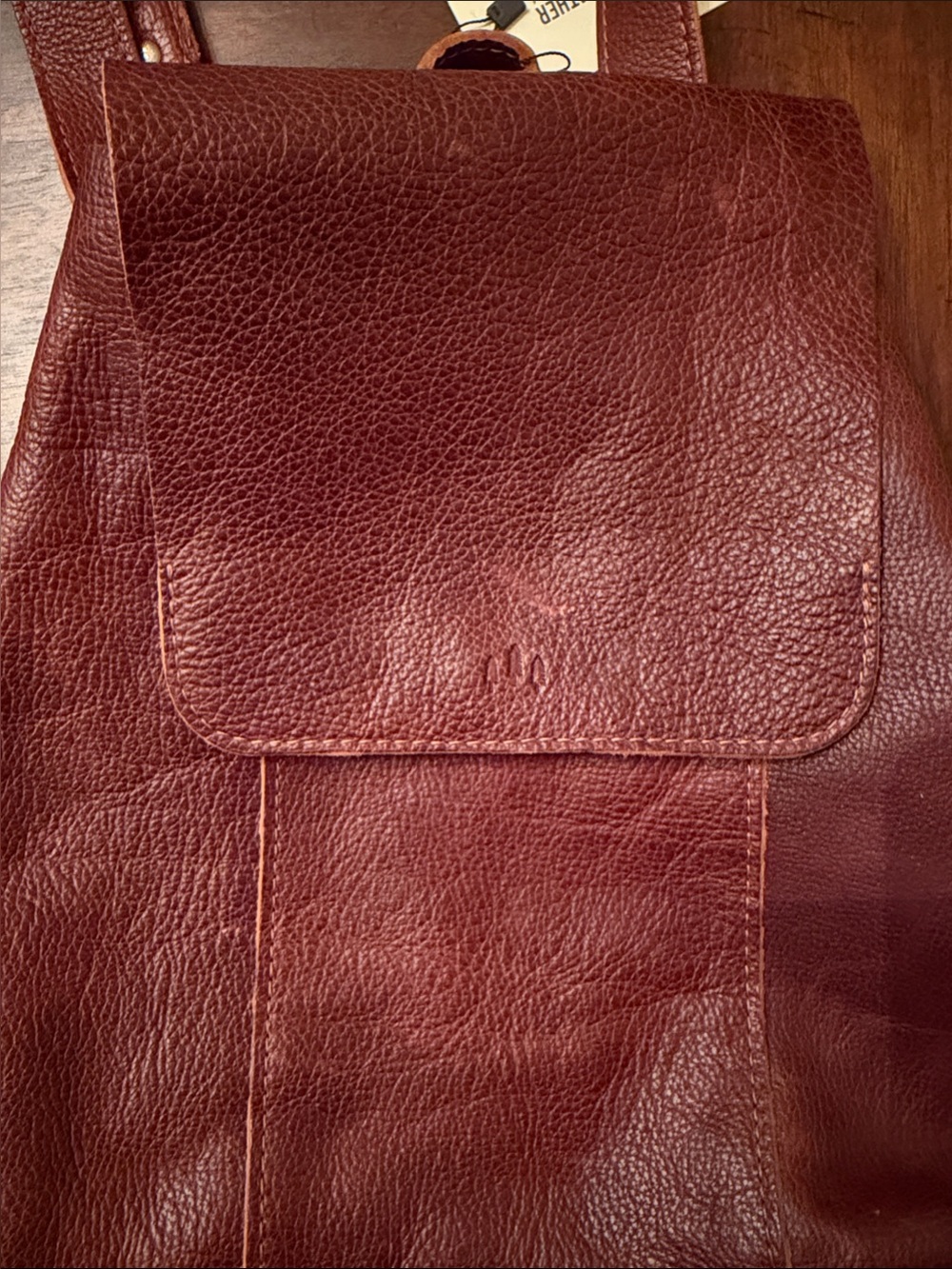 Women’s Boston Nutmeg Leather Backpack - Picture 7 of 9